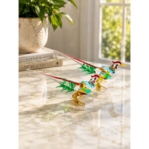 Vintage Multicolor Hand Blown Murano Glass Rooster Pheasant Bird Figurine
